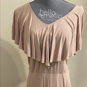 L-Love V-Neck Dress with Ruffle Detail on Top